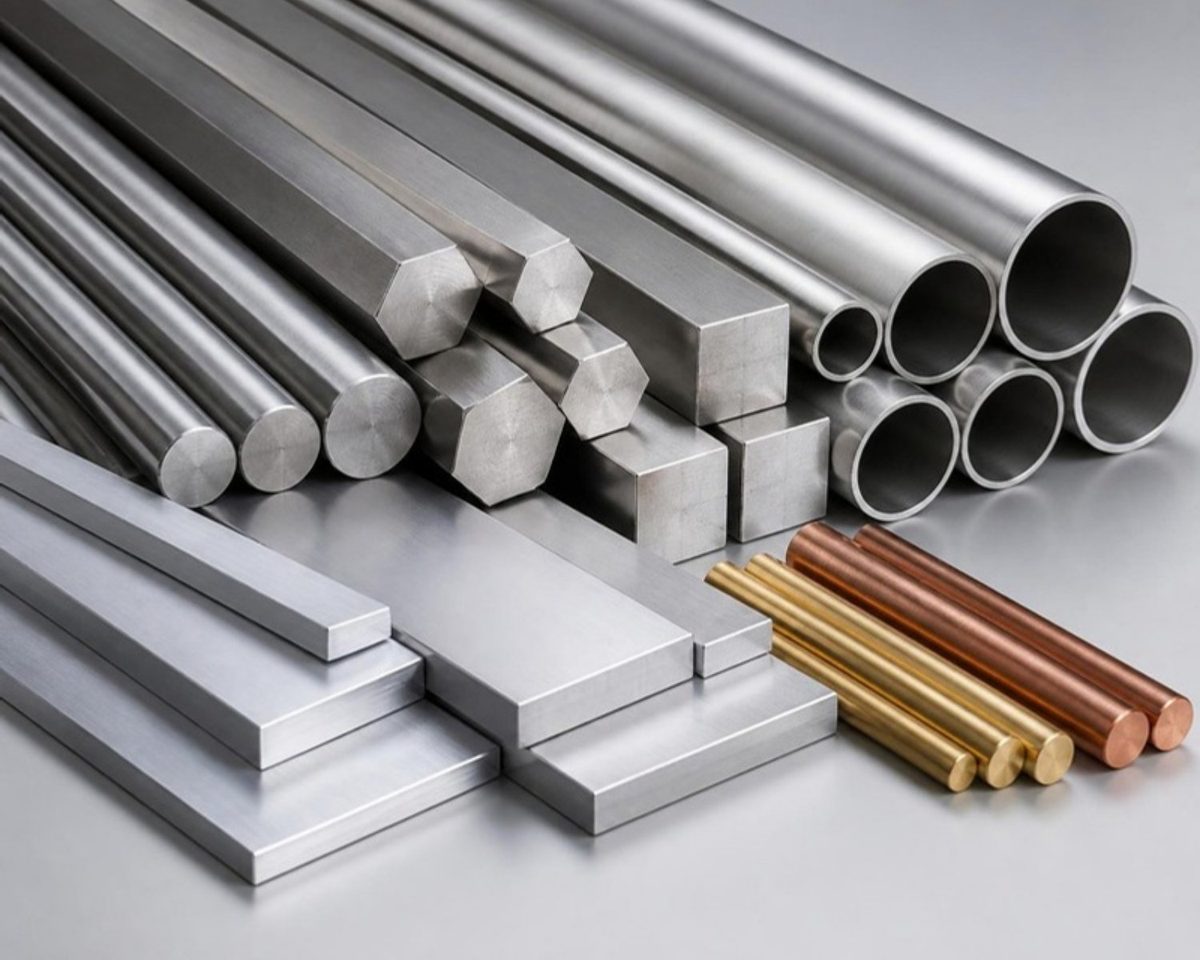Barras de acero, tubo inoxidable, aluminio, latón y cobre (imagen ilustrativa)